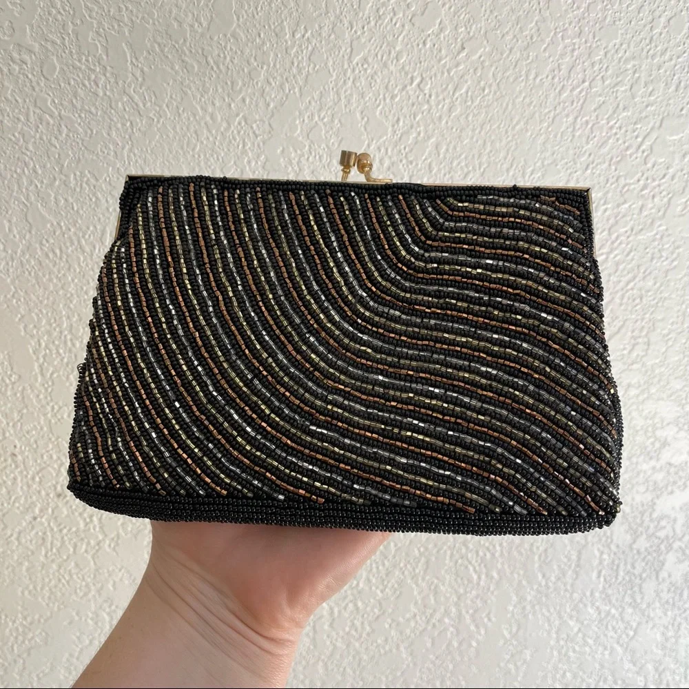 Beaded Clutch Small Handbag Purse Made in Hong Kong - Picture 5 of 10